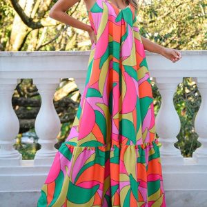 Strappy Boho Print Dress