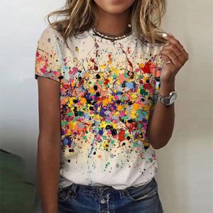 Stylish Short Sleeve Print Top