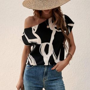 Unique Print Short Sleeve Top