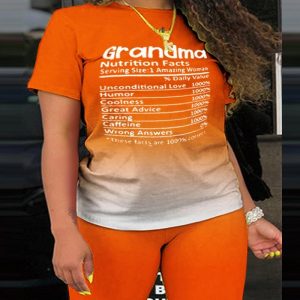 Plus Size Ombre Casual Top & Shorts Set