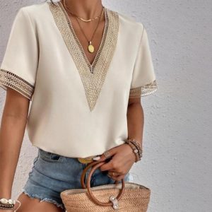 Classy Short Sleeve Apricot Top