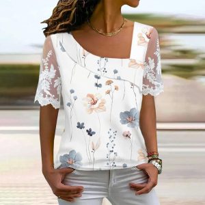 Stylish Print Short Sleeve Top