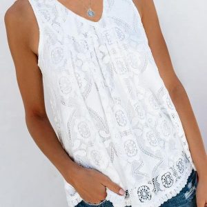 V-Neck Stitching Solid Color Tops