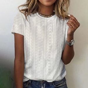 Simple Plain Round Neck Top