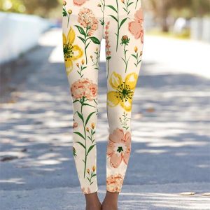 Spring Summer Floral Leggings