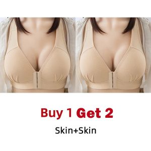 Buy 1 GET 2 Plus Size Cotton Front Buckle Bra