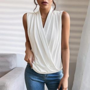 Vintage Sleeveless Plain Top