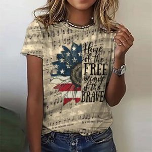 Modern Short Sleeve Print Top