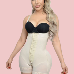 Double Strape Short Girdle with 3 Rows of Snaps Size with Bootylicious Enhancement