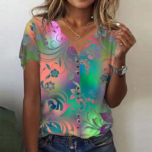 Gorgeous Print Short Sleeve Top