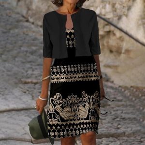 Moddern Half Sleeve Print Mini Dress