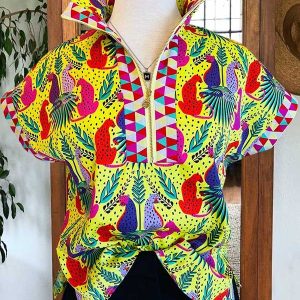 Leopard Mix Print Zip Top