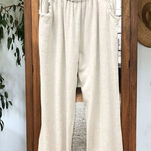 Loose Solid Color Wide-leg Pants