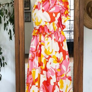 Floral Print Ruffle Dress