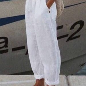 Solid Loose with Pockets Casual Pants