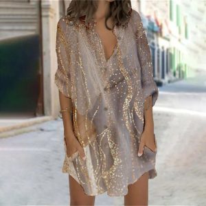 Champagne Print Mini Dress