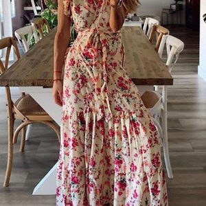 Floral Printed Bandage Maxi Dress
