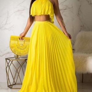 Two-piece Pleated Loose Suit Dress