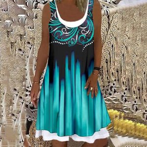 Trendy Print Sleeveless Mini Dress