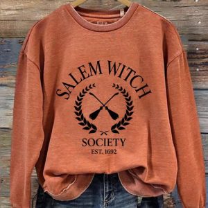 Women’s Salem Witch Print Casual Sweater