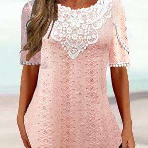 Women’s Half Sleeve V-neck Lace Top