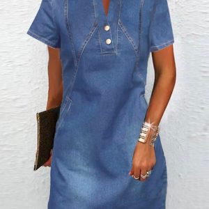 Denim Casual Washing Process Dress