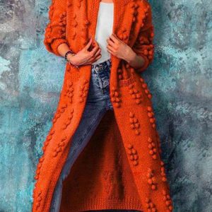 Solid Color Mid-Length Sweater Cardigan