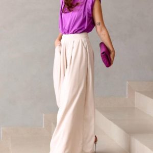 Sleeveless Top Solid Color Pants Set