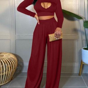 Fashion hollow two-piece suit