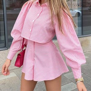 Chic-Casual Plaid Two-Piece Suit